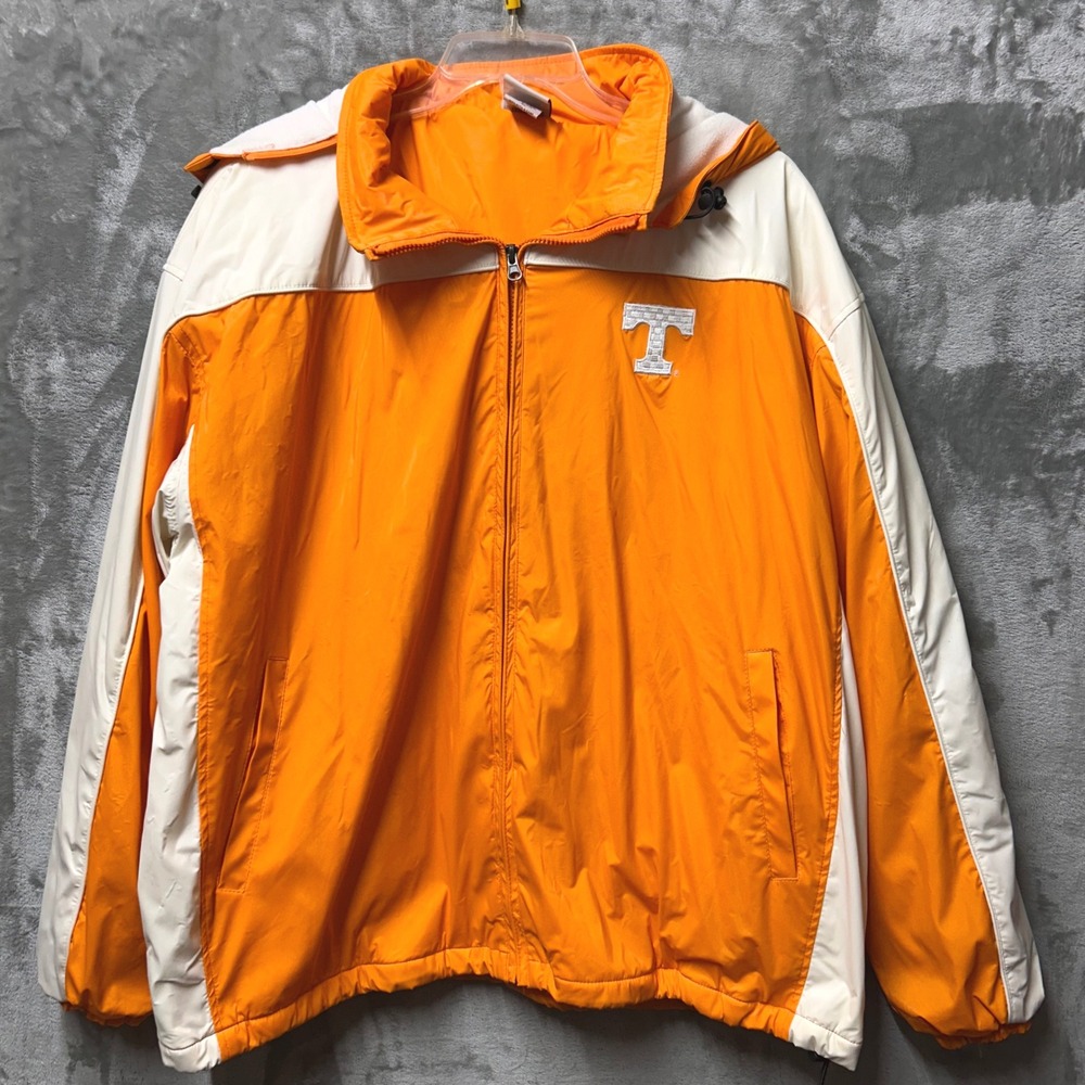Tennessee Volunteers Orange White Full Zip Jacket Men XL Red Oak NCAA Lined-READ